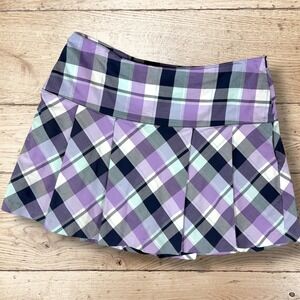 LADY HAGEN‎ Pleated Golf Tennis Skirt Skort Women's Size 14 Purple Plaid